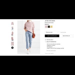 Acne studios dramatic mohair sweater, size s